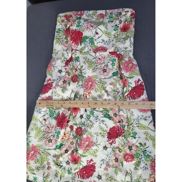 Old Navy Women's Sz 8 Strapless Floral A-Line Dress Garden Feminine Spring - Picture 5 of 11